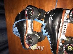 Riedell 495 Quad Skates Leather Boots PowerDyne Revenge Plates Roller Derby