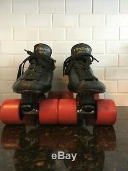 Riedell 595 Quad Boot 8.5 Roller Skates Black Diamond Shaman wheels Bones