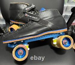 Riedell 695 Colorlab Men's Sz 12.5 With Power Trac Plates Roller Skates