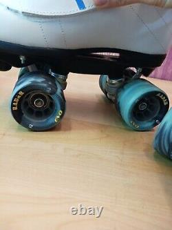 Riedell 796 Hybrid Dynapro Unisex Roller Skates White sz 5 Radar Wheels