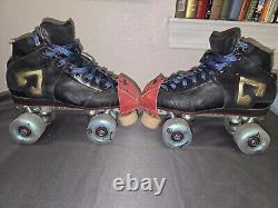 Riedell Antik AR1 Quad Skates Size 7 Powerdyne Revenge Plates 62mm Lumnous