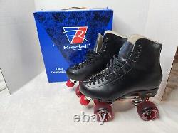 Riedell Black 220 Men's Size 7.5 Wide Roller Skates Sure Grip Century Plates USA