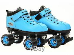 Riedell Blue Dart Quad Roller Derby Speed Skates Bonus 2 Pair Laces Blue & Black