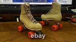 Riedell Boots Sure-Grip Super X 7R Suede Leather Roller Skates Vintage Size 9