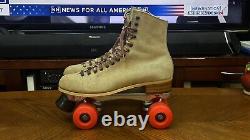 Riedell Boots Sure-Grip Super X 7R Suede Leather Roller Skates Vintage Size 9