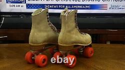 Riedell Boots Sure-Grip Super X 7R Suede Leather Roller Skates Vintage Size 9