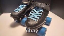 Riedell Carrera Black Speed Skates 105B #2 Aerobic Sure Grip Wheels Men's Size 6
