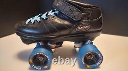 Riedell Carrera Black Speed Skates 105B #2 Aerobic Sure Grip Wheels Men's Size 6