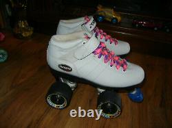 Riedell Carrera Quad Speed Skates withSure-Grip 96A Wheels womens White 5