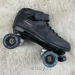 Riedell Carrera Roller Skate Speed Quads 4x4 Size 10 With Cosmic 95a Wheels GUC