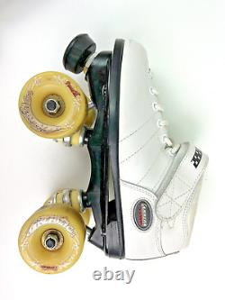 Riedell Carrera Roller Skates Size 4 womens Speed Skates artistic bones wheels