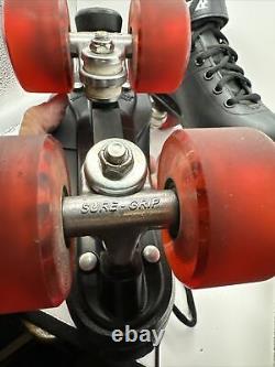 Riedell Carrera Speed Skates 105B/#2 Men's 6 Black Probe Sure Grip Kryptonics