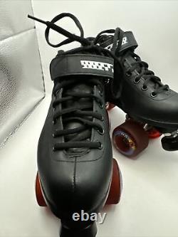 Riedell Carrera Speed Skates 105B/#2 Men's 6 Black Probe Sure Grip Kryptonics