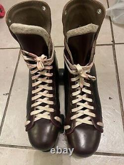 Riedell Classic Skates All Leather Size 8 Boots 166 Excellent Condition
