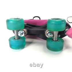 Riedell Custom Pink & Blue Suede Leather Lace Up Roller Skates Size 6 Women