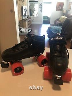 Riedell DART Quad Roller Derby Speed Skates with Red Wheels