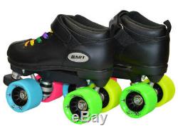 Riedell Dart Double Rainbow Quad Roller Derby Speed Skate with Epic Evolve Wheels