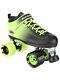 Riedell Dart Lime Green and Black Quad Roller Skates Sz 8 Dart 62MM Wheel