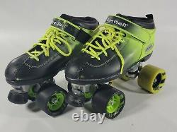 Riedell Dart Ombre Roller Skates Green/Black Fade Size 5 (Z02C)