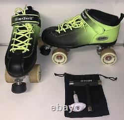 Riedell Dart Ombre Roller Skates Green/Black Fade Sz 8 ROLLERBONES 57MM 2 Tools