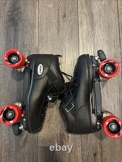 Riedell Dart Quad Roller Derby Speed Skates Black with Red Wheels