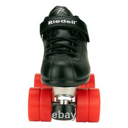 Riedell Dart Quad Roller Derby Speed Skates Black with Red Wheels