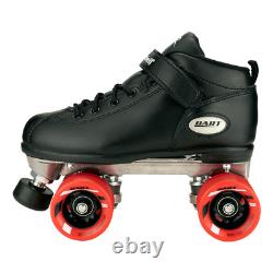 Riedell Dart Quad Roller Derby Speed Skates Black with Red Wheels