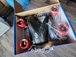 Riedell Dart Quad Roller Derby Speed Skates Black with Red Wheels Mens size 8
