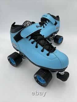 Riedell Dart Quad Speed Roller Skates 62mm Blue Black Size 8 Beautiful