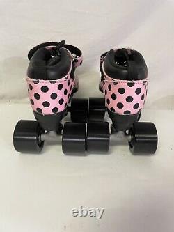 Riedell Dart Quad Speed Roller Skates Size 3 Pink Low Cut Polka Dot