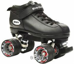 Riedell Dart Vader Quad Roller Derby Speed Skate with 2 Pair of Laces Gray & Black