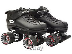 Riedell Dart Vader Quad Roller Derby Speed Skate with 2 Pair of Laces Gray & Black