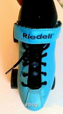 Riedell Dart light blue size 6 Roller Speed Skates 62mm dart wheels size 5 plate