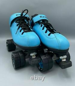Riedell Dart light blue size 6 Roller Speed Skates 62mm dart wheels size 8
