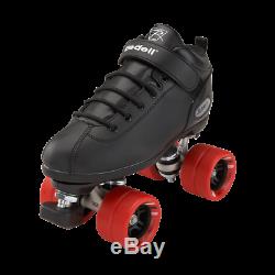 Riedell Dart roller skate quad size 6 black men's fit 7 women's