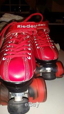 Riedell Diablo Hot Red Roller Skates Women's Size 9.5