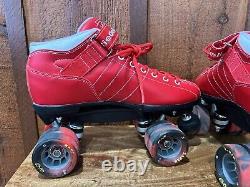 Riedell Diablo RED High Speed Roller Derby Skates Size 9