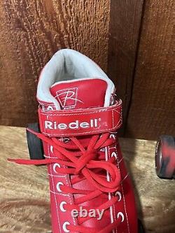 Riedell Diablo RED High Speed Roller Derby Skates Size 9