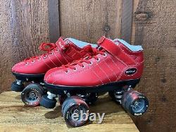 Riedell Diablo RED High Speed Roller Derby Skates Size 9