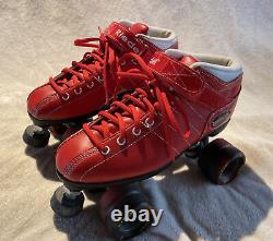 Riedell Diablo Red High Speed Roller Skates Sz. 8 Mens Excellent Condition