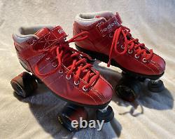 Riedell Diablo Red High Speed Roller Skates Sz. 8 Mens Excellent Condition