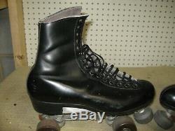 Riedell Douglass Snyder Custom Roller Skates Black Leather Mens Wheels Derby $$