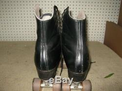 Riedell Douglass Snyder Custom Roller Skates Black Leather Mens Wheels Derby $$