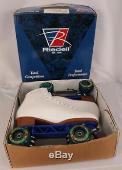 Riedell F-121 White Indoor Quad Roller Skates 7 1/2 Width M IOB Kryptonics