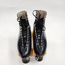 Riedell Gold Star Roller Skates Black Mens Size 8 US Extra Wide Legend 57mm 95a