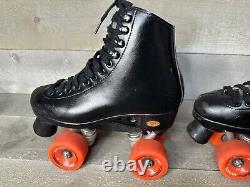 Riedell Indoor Quad Roller Skates Boost Model 111BR Men Size 5 Black Zen Sonar