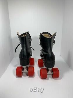 Riedell Jogger Sure Grip Old school Roller Skates Size 9.5 Black Leather