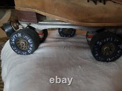 Riedell Jogger Sure-Grip Roller Skates Rollers Suede Leather Sz 10 SUPER MUNDO