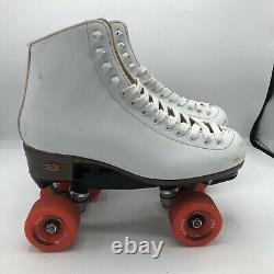 Riedell Leather White Classic Quad Roller Skates Mens Size 9 111w