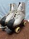 Riedell Leather White Classic Quad Roller Skates Sure grip 7 W Redwing Minn